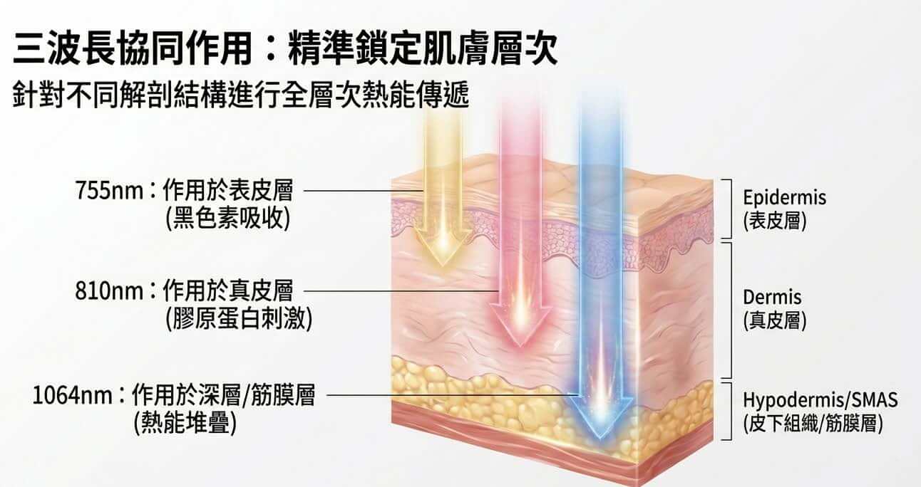 鈦金拉提 — 三波長協同作用