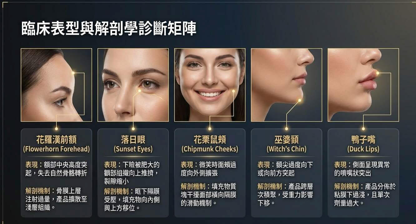 FOS 臨床表型與解剖學矩陣對照圖