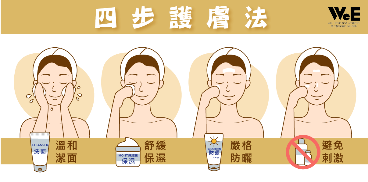 酒糟性肌膚日常保養 — 四步護膚法
