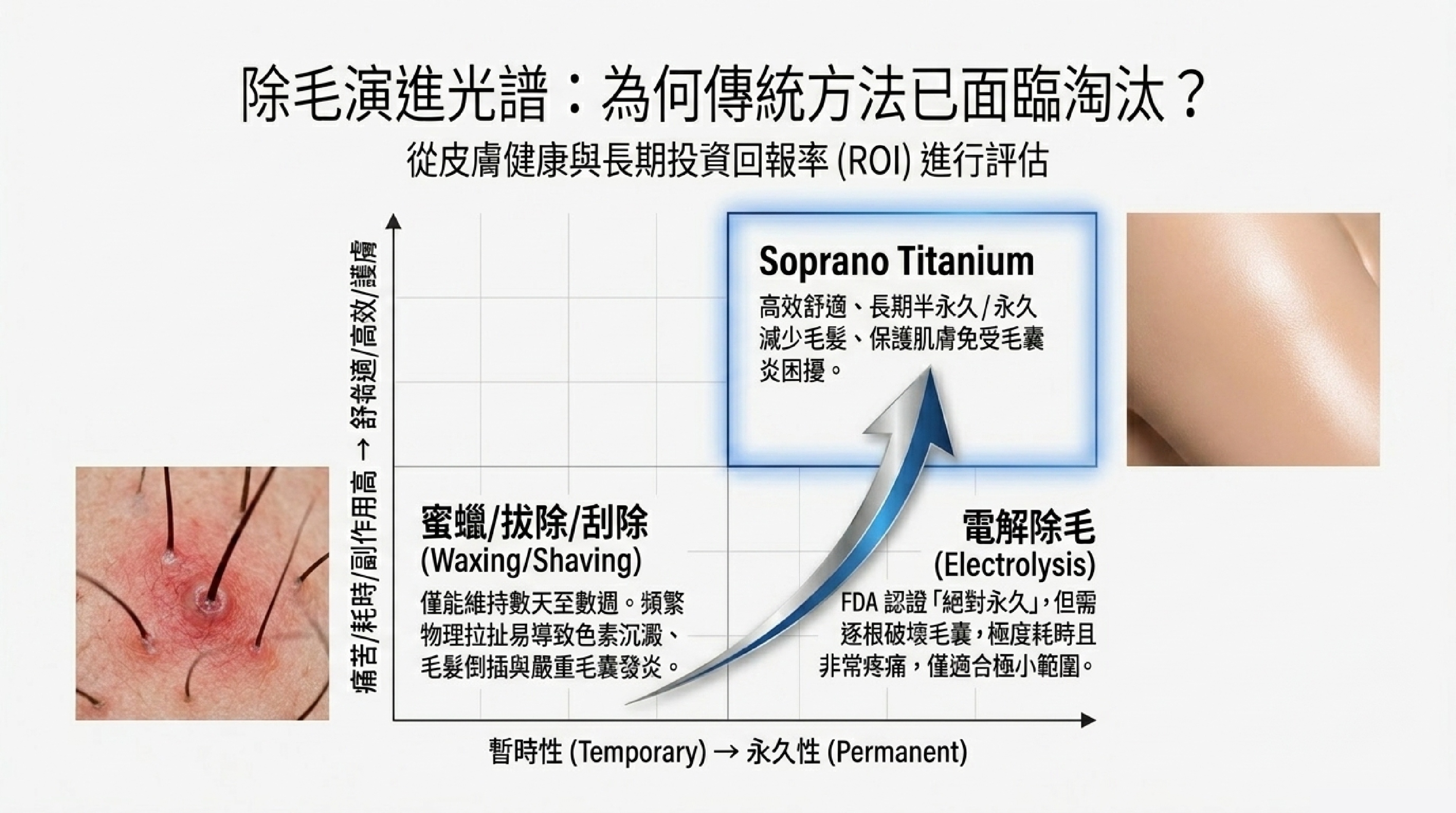 除毛演進光譜：為何蜜蠟、刮除、電解等傳統方法已面臨淘汰？